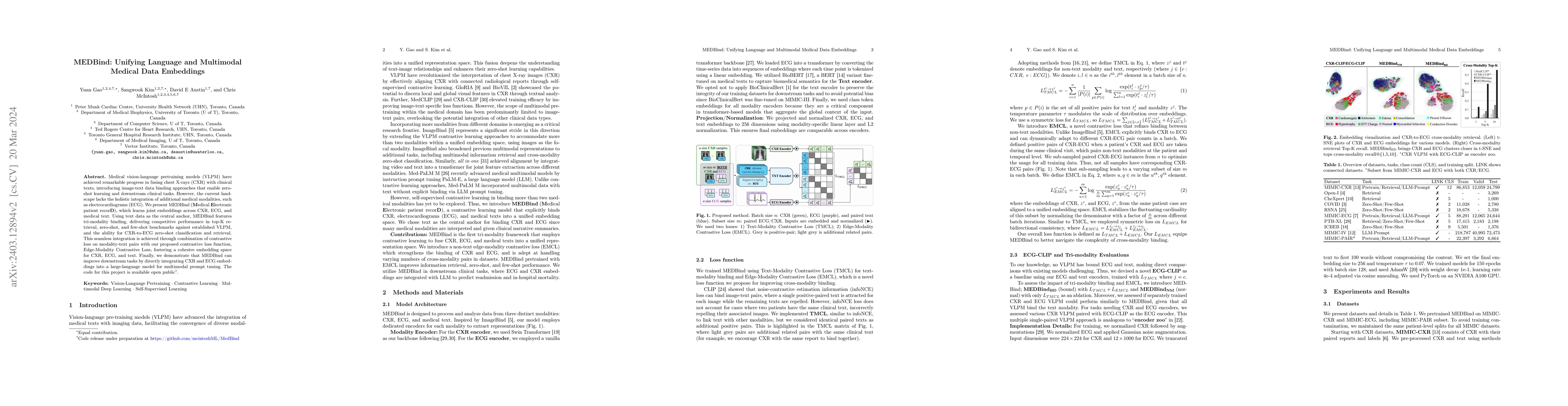 Thumbnail for MEDBind: Unifying Language and Multimodal Medical Data Embeddings