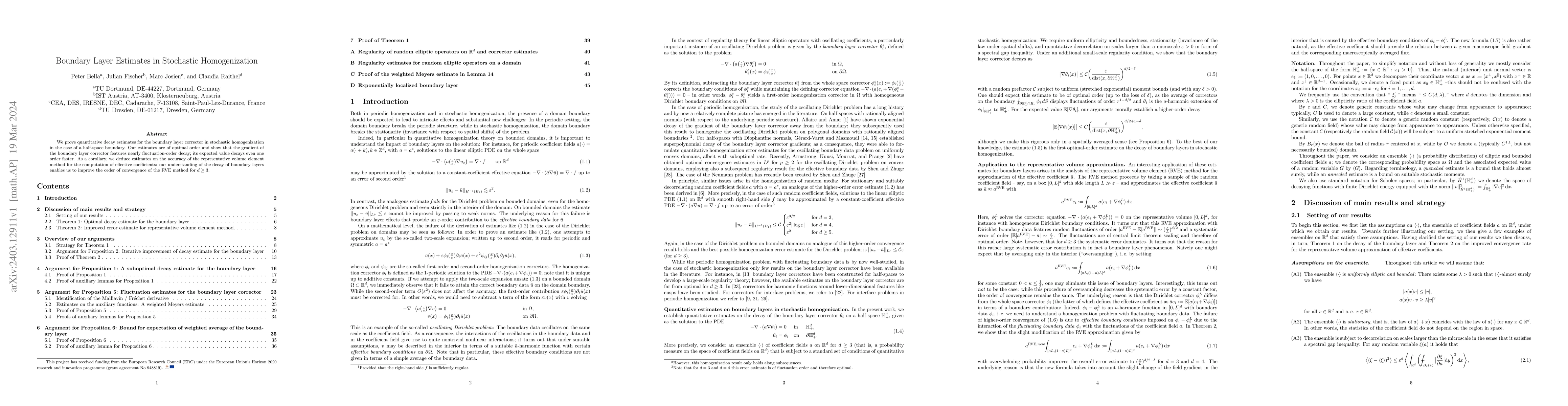 Thumbnail for Boundary Layer Estimates in Stochastic Homogenization