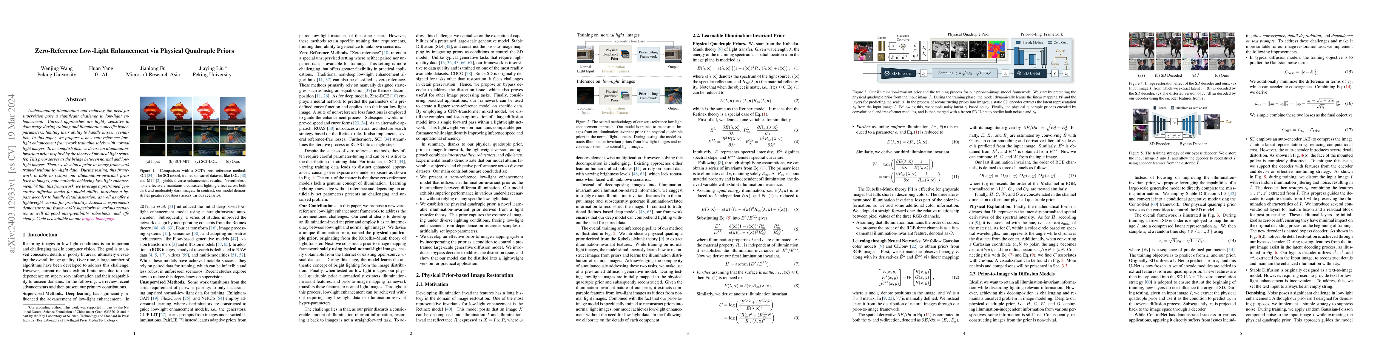 Thumbnail for Zero-Reference Low-Light Enhancement via Physical Quadruple Priors