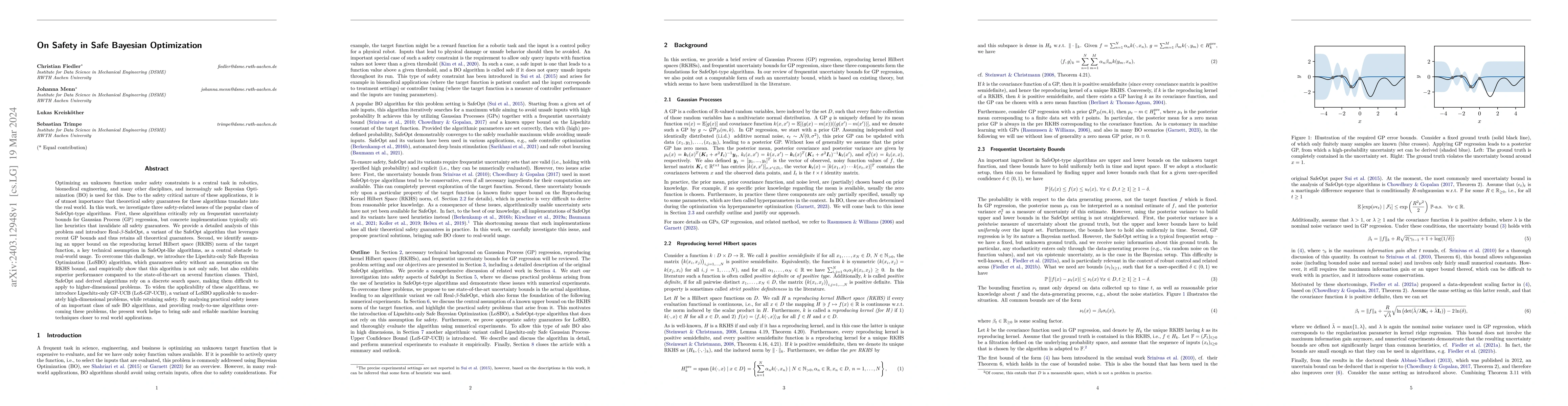 Thumbnail for On Safety in Safe Bayesian Optimization