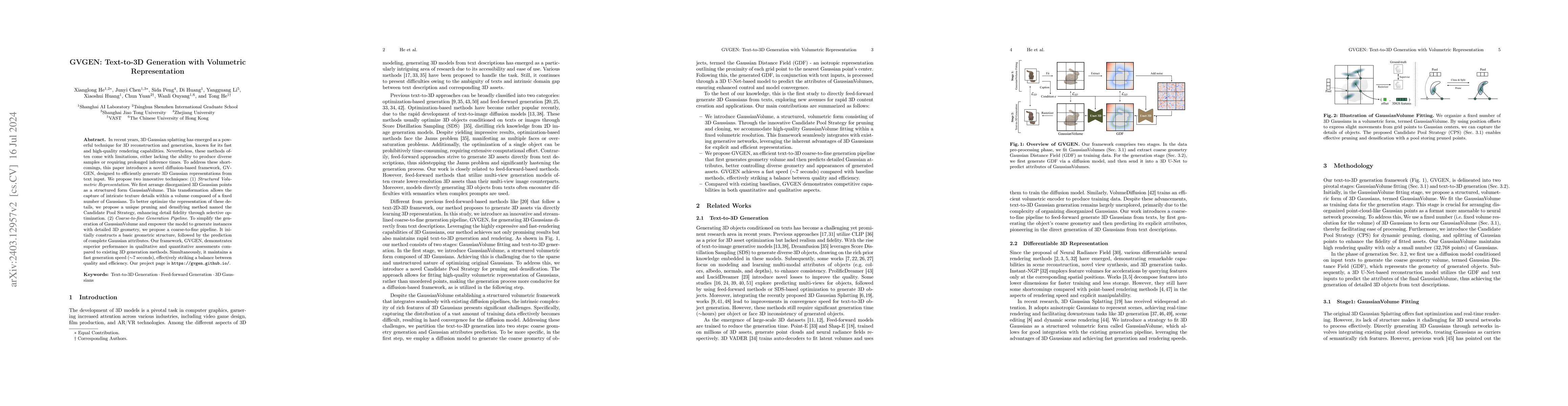Thumbnail for GVGEN: Text-to-3D Generation with Volumetric Representation