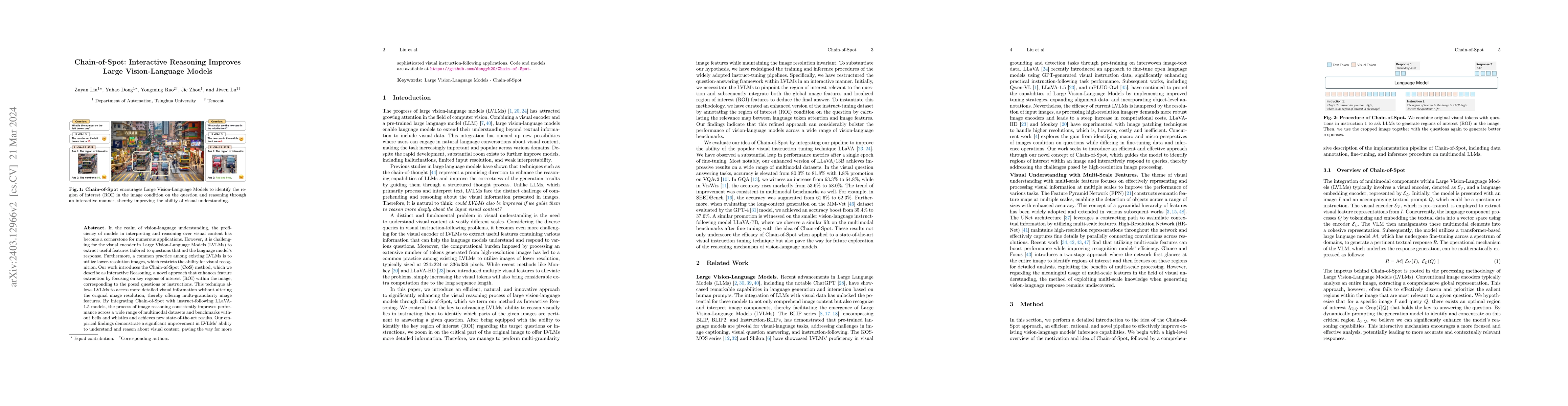 Thumbnail for Chain-of-Spot: Interactive Reasoning Improves Large Vision-Language
  Models