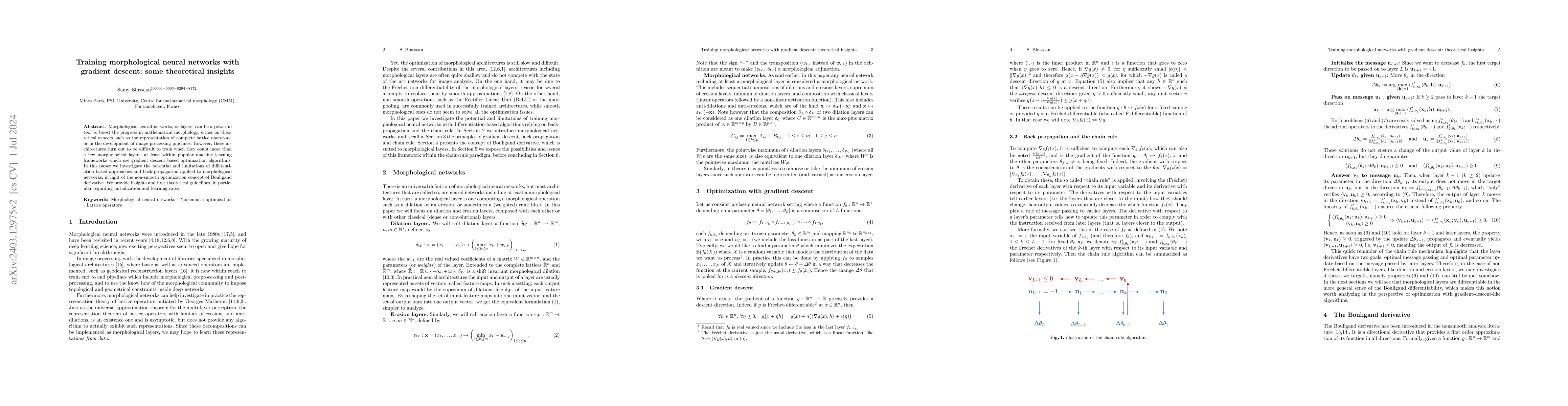 Thumbnail for Training morphological neural networks with gradient descent: some
  theoretical insights