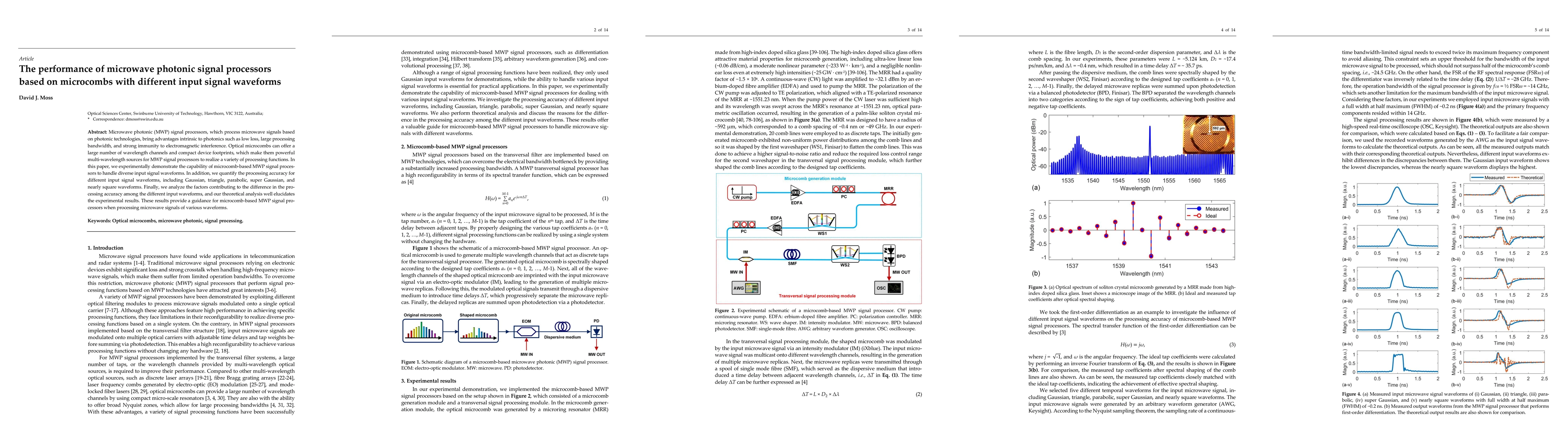 Thumbnail for The performance of microwave photonic signal processors based on
  microcombs with different input signal waveforms