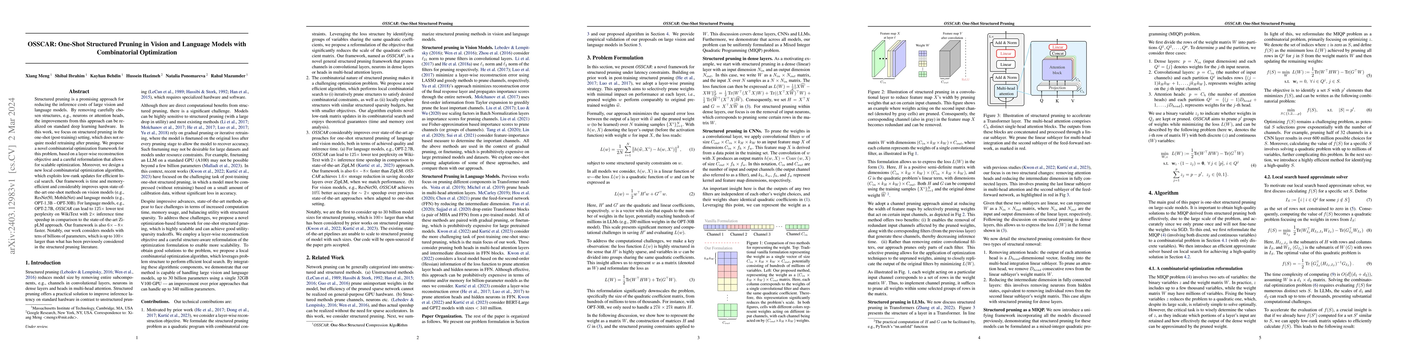 Thumbnail for OSSCAR: One-Shot Structured Pruning in Vision and Language Models with
  Combinatorial Optimization