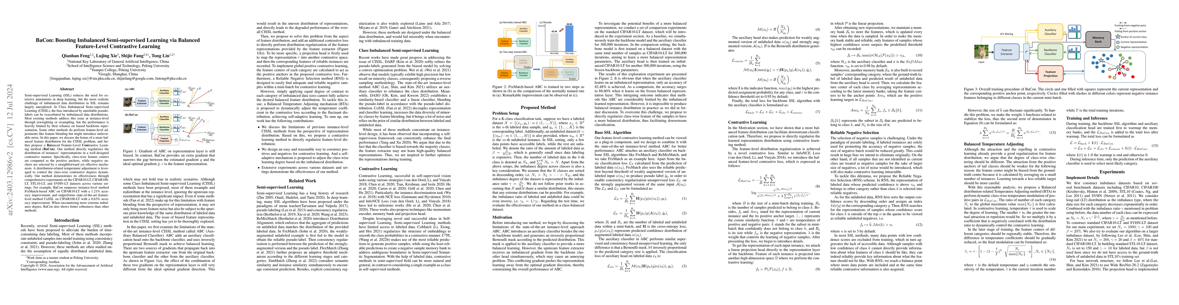 Thumbnail for BaCon: Boosting Imbalanced Semi-supervised Learning via Balanced
  Feature-Level Contrastive Learning