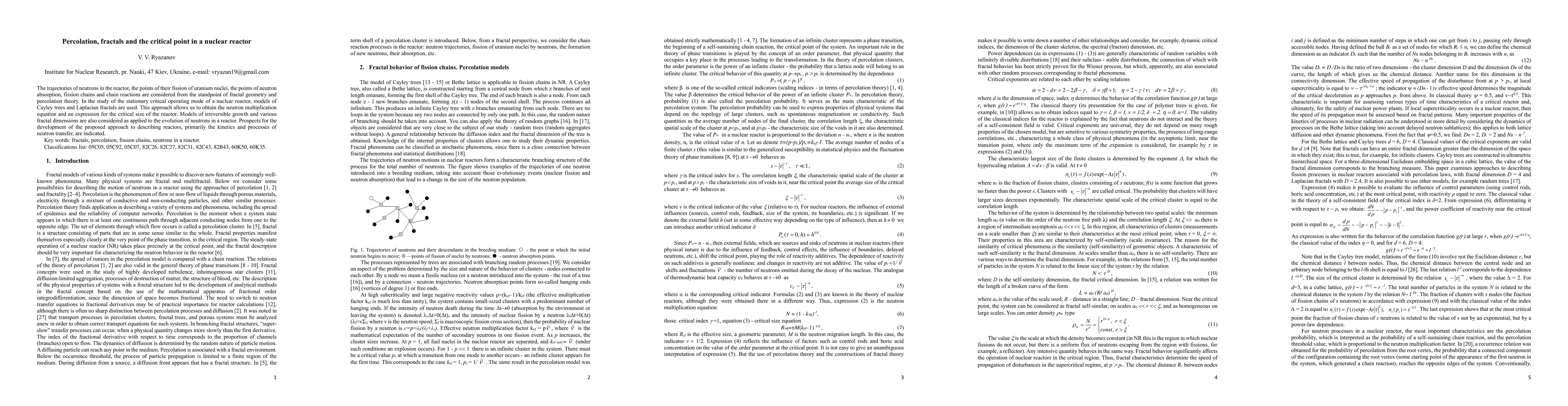 Thumbnail for Percolation, fractals and the critical point in a nuclear reactor