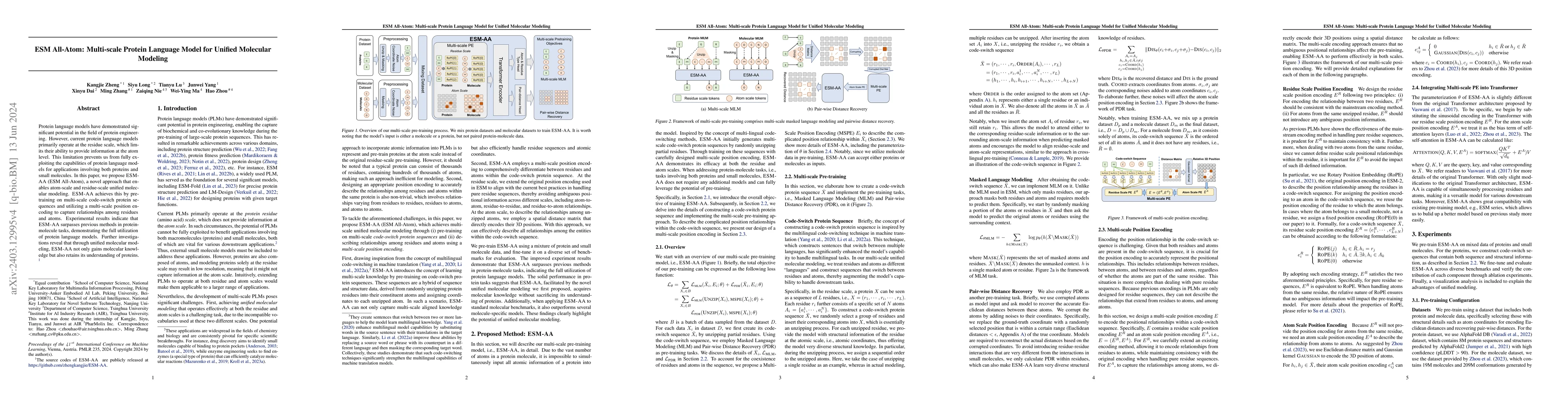 Thumbnail for ESM All-Atom: Multi-scale Protein Language Model for Unified Molecular
  Modeling