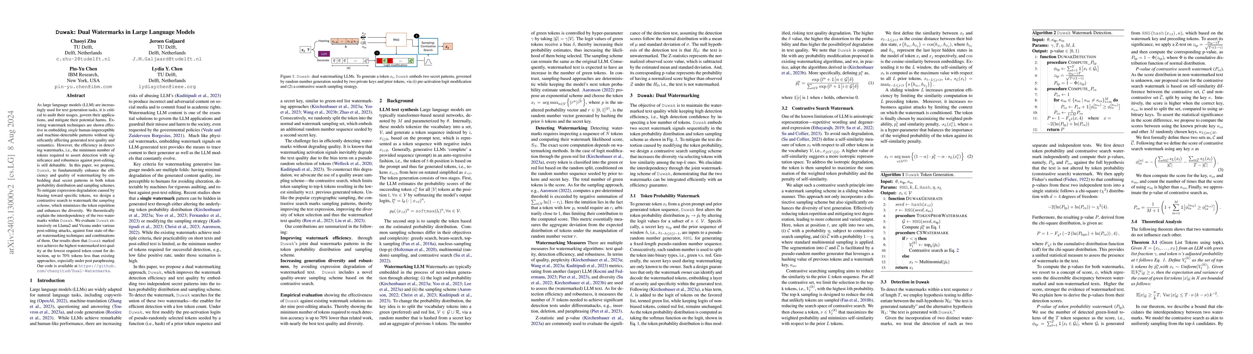 Thumbnail for Duwak: Dual Watermarks in Large Language Models
