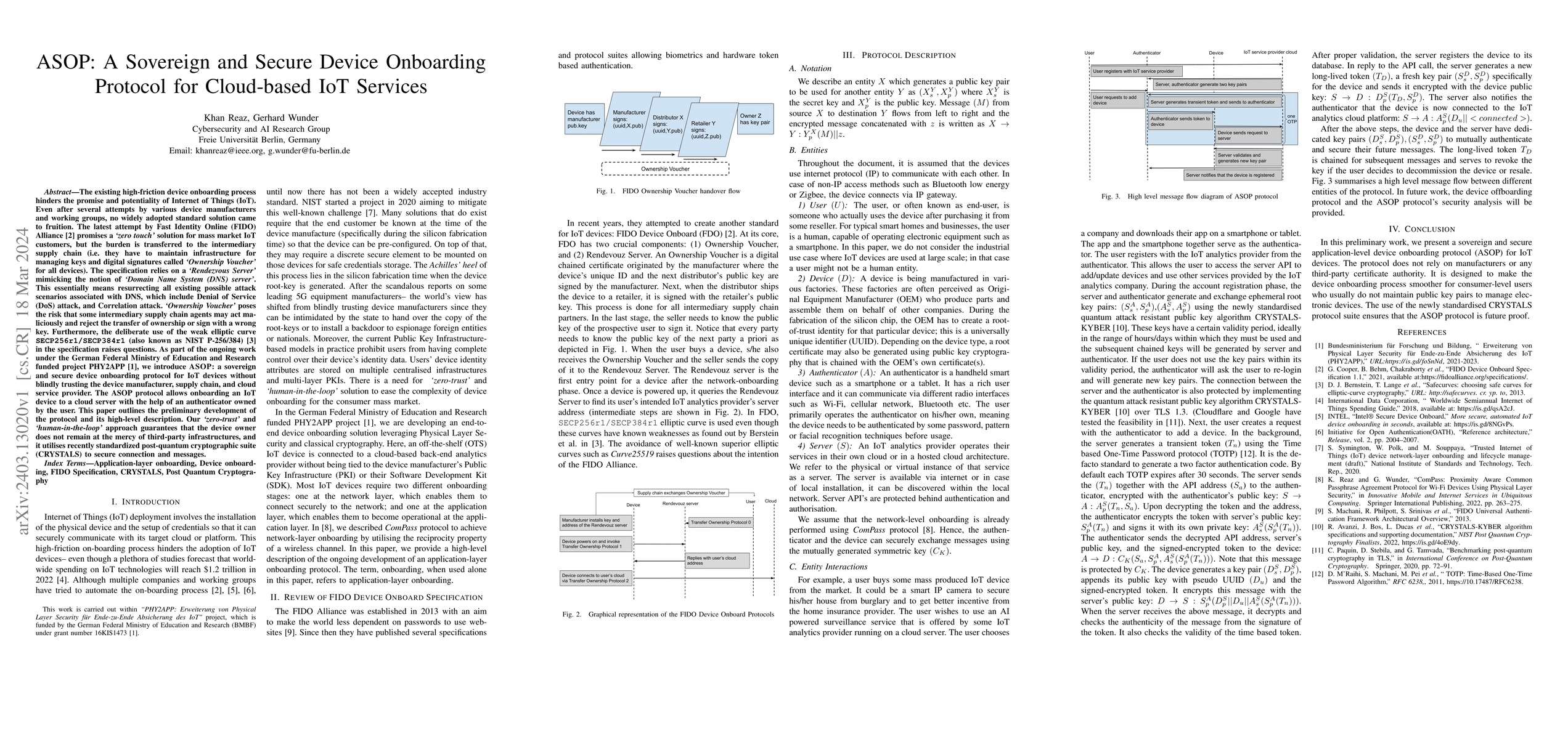 Thumbnail for ASOP: A Sovereign and Secure Device Onboarding Protocol for Cloud-based
  IoT Services