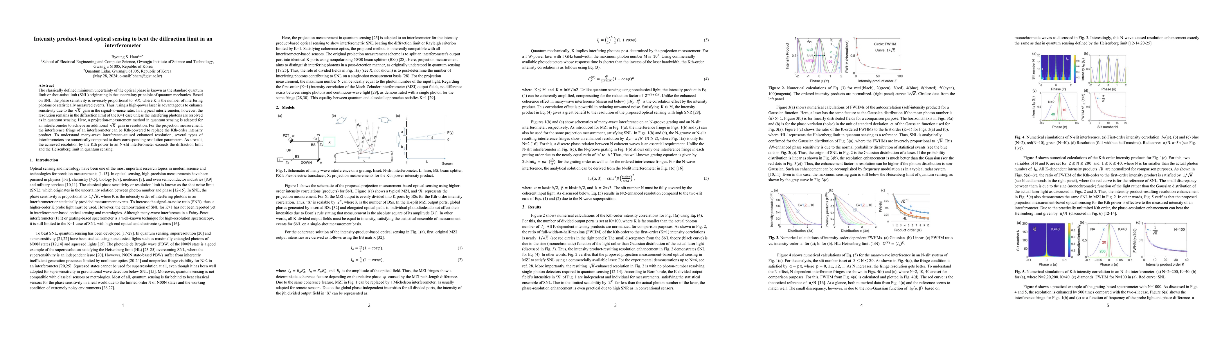 Thumbnail for Intensity product-based optical sensing to beat the diffraction limit in
  an interferometer