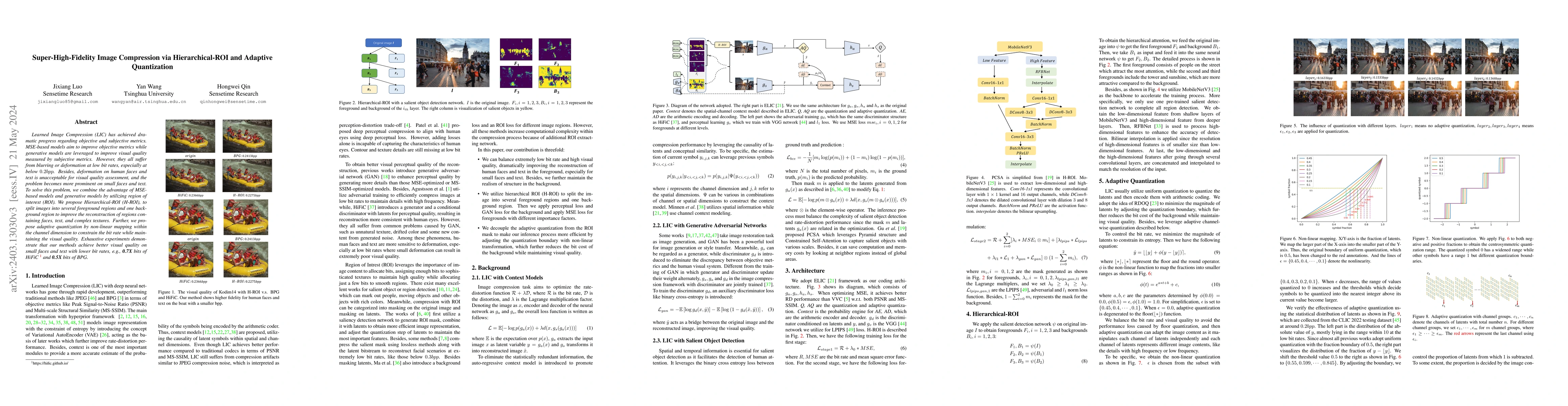 Thumbnail for Super-High-Fidelity Image Compression via Hierarchical-ROI and Adaptive
  Quantization