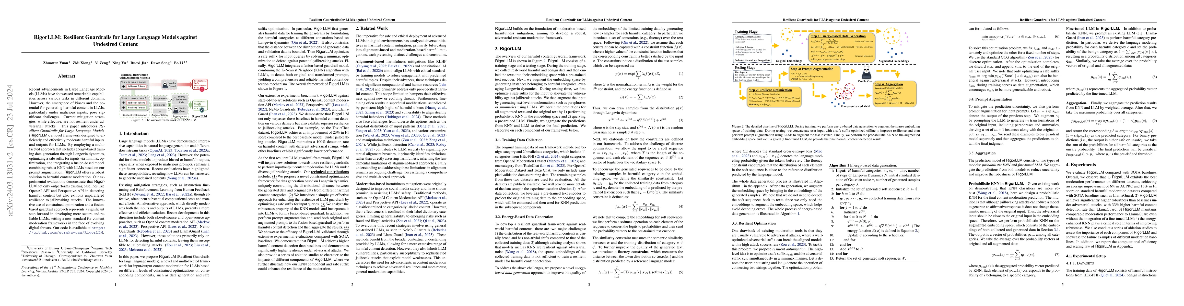 Thumbnail for RigorLLM: Resilient Guardrails for Large Language Models against
  Undesired Content