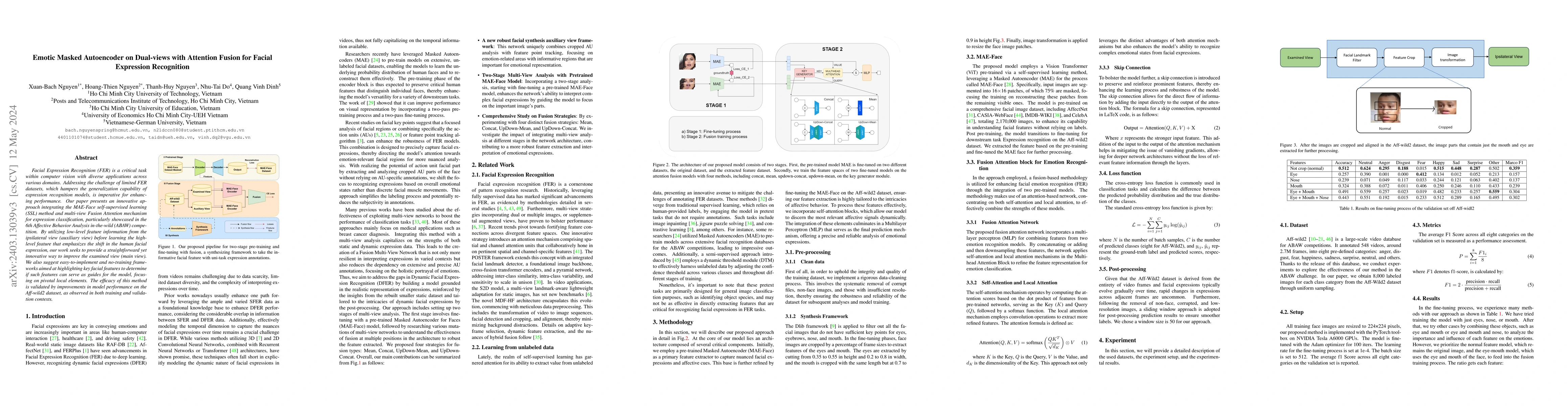 Thumbnail for Emotic Masked Autoencoder with Attention Fusion for Facial Expression
  Recognition