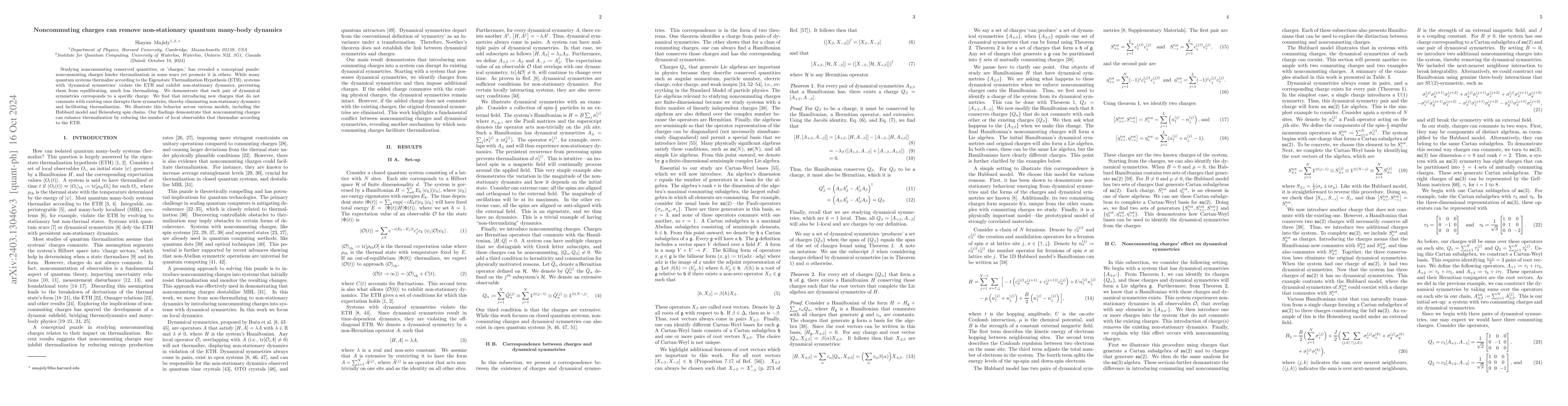 Thumbnail for Noncommuting charges' effect on the thermalization of local observables