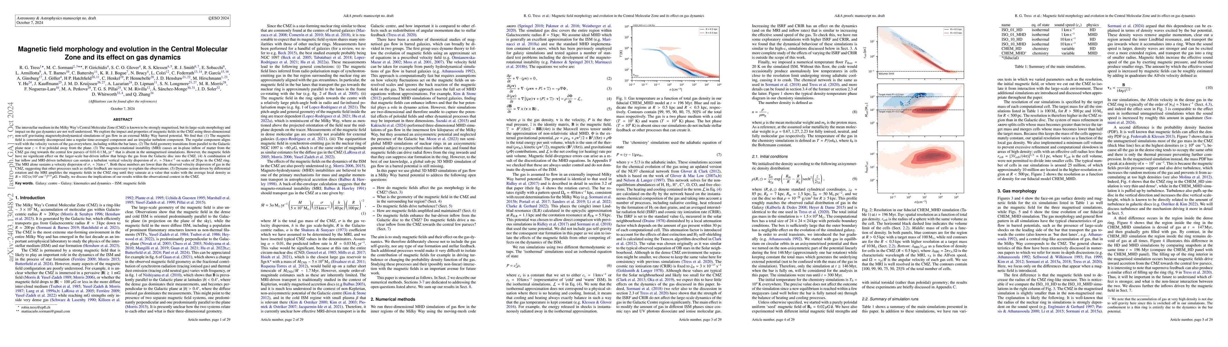 Thumbnail for Magnetic field morphology and evolution in the Central Molecular Zone
  and its effect on gas dynamics