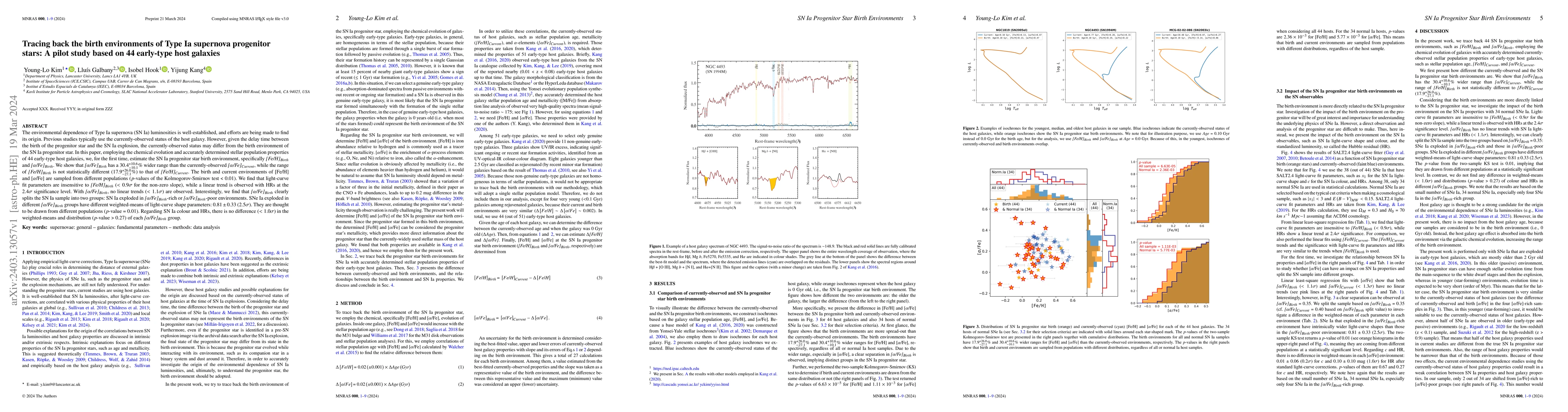 Thumbnail for Tracing back the birth environments of Type Ia supernova progenitor
  stars: A pilot study based on 44 early-type host galaxies