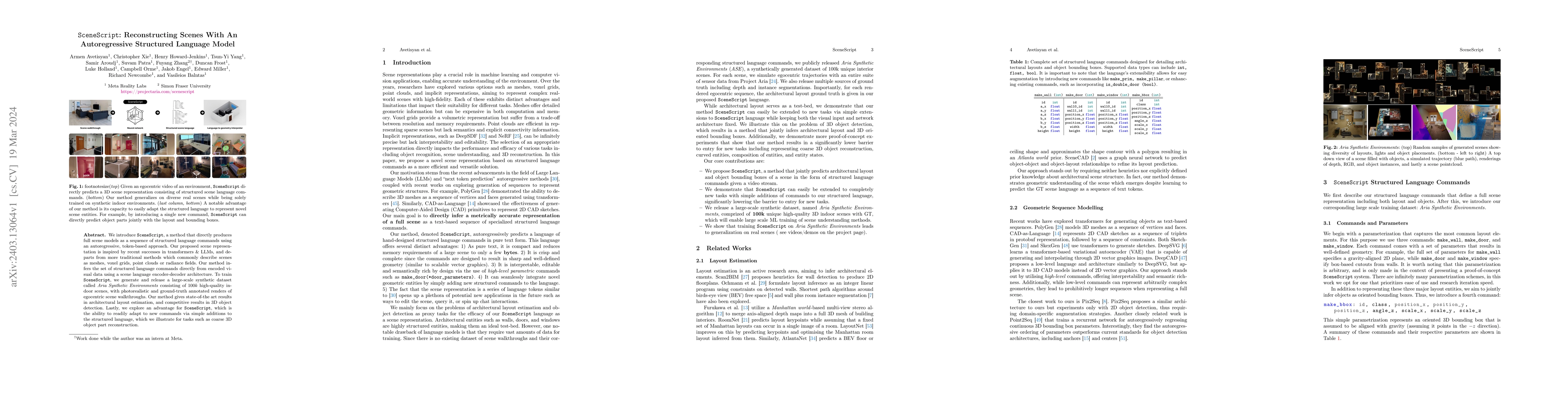 Thumbnail for SceneScript: Reconstructing Scenes With An Autoregressive Structured
  Language Model