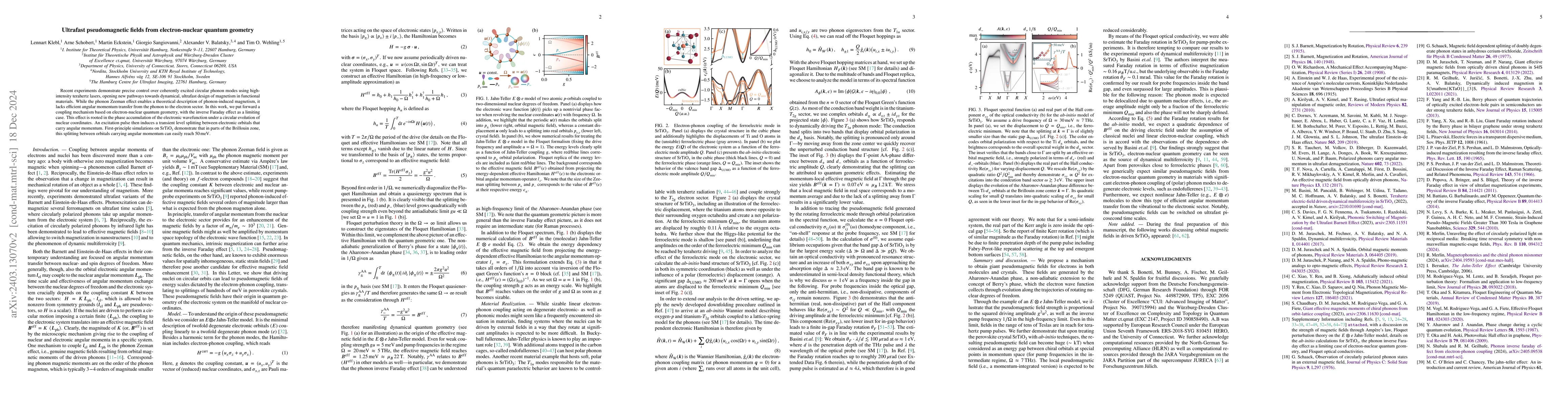 Thumbnail for Ultrafast pseudomagnetic fields from electron-nuclear quantum geometry