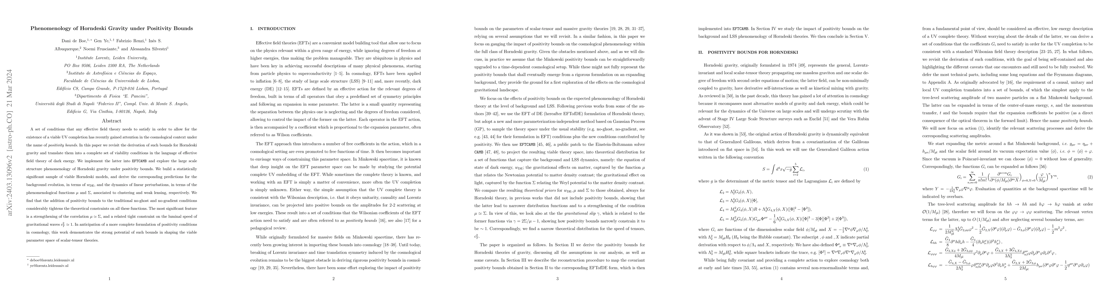 Thumbnail for Phenomenology of Horndeski Gravity under Positivity Bounds