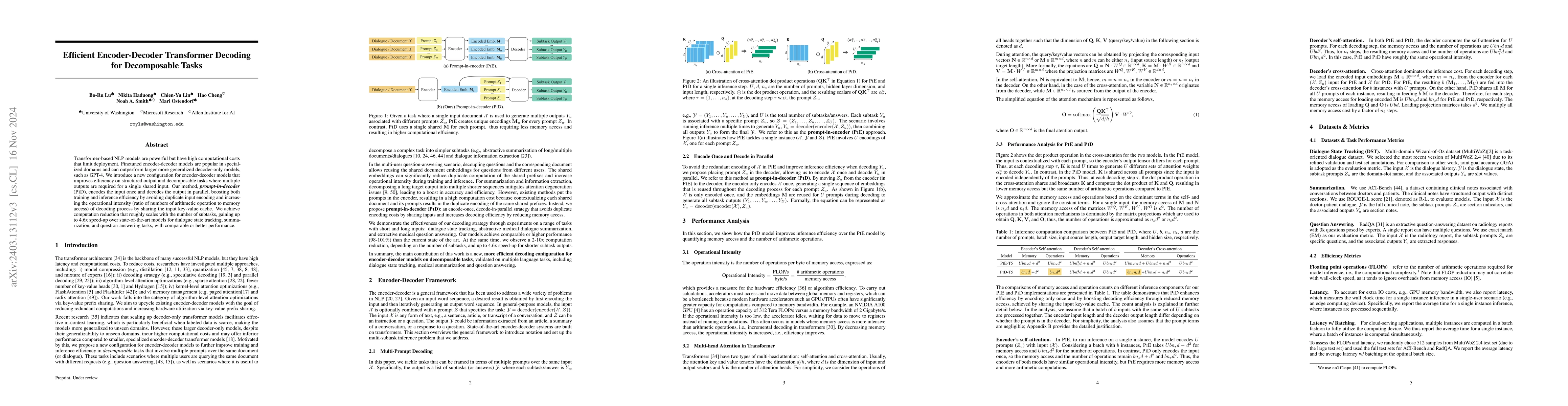 Thumbnail for Efficient Encoder-Decoder Transformer Decoding for Decomposable Tasks