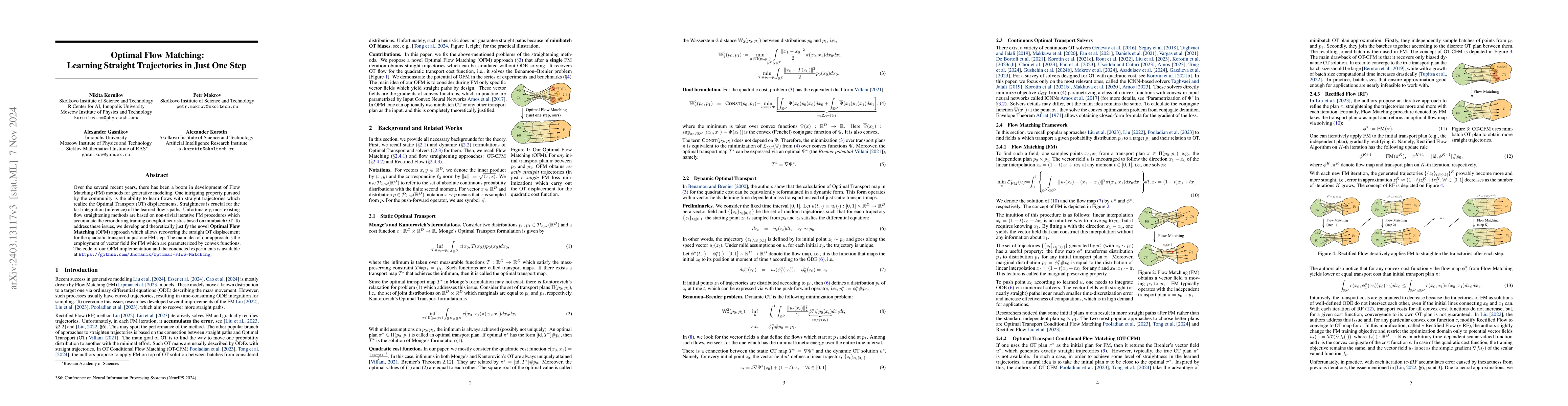 Thumbnail for Optimal Flow Matching: Learning Straight Trajectories in Just One Step