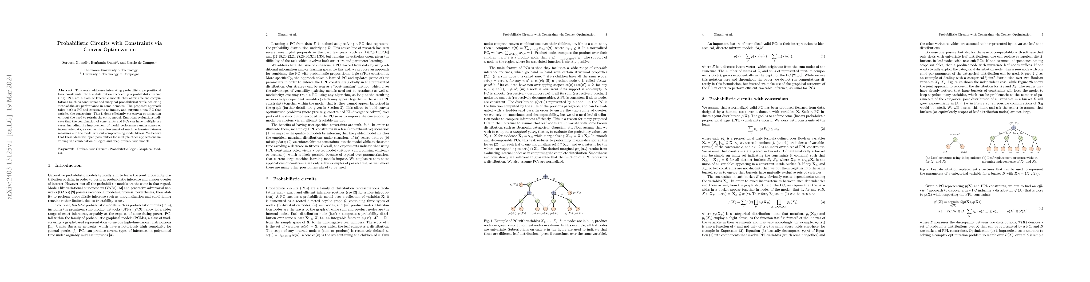 Thumbnail for Probabilistic Circuits with Constraints via Convex Optimization