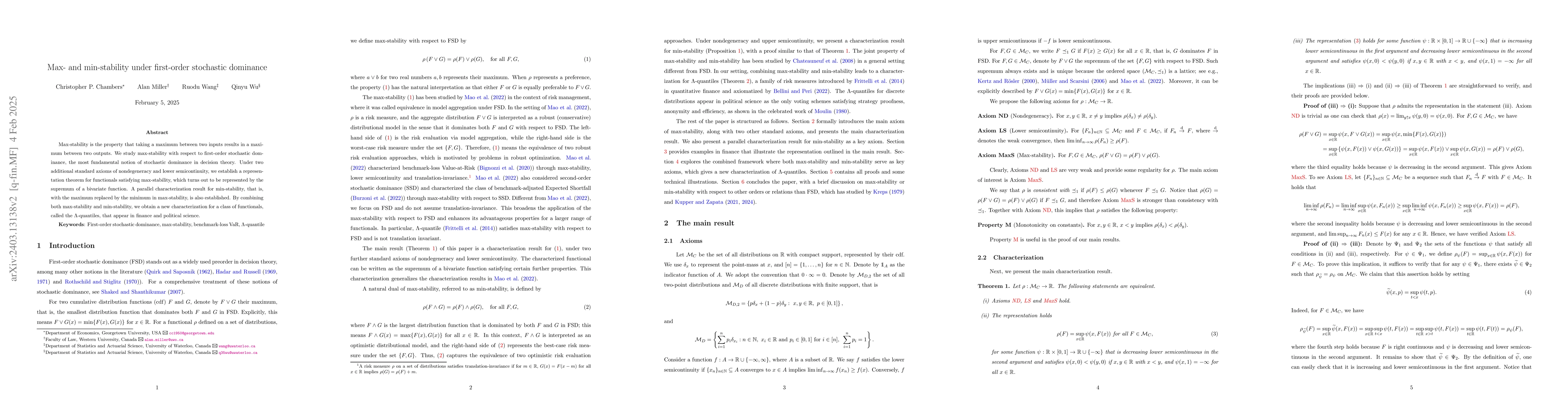 Thumbnail for Max-stability under first-order stochastic dominance
