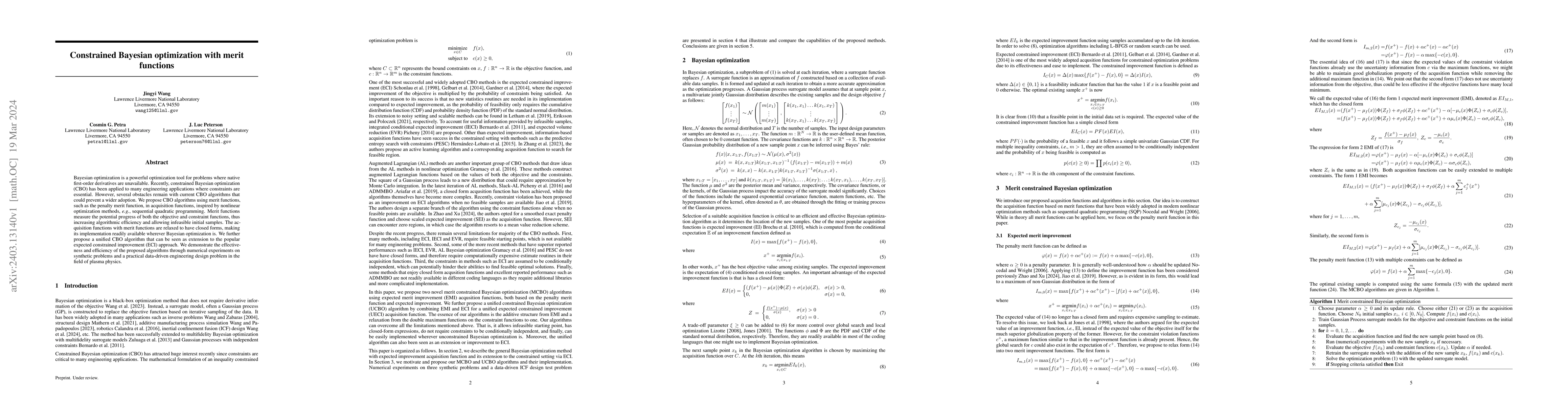 Thumbnail for Constrained Bayesian optimization with merit functions