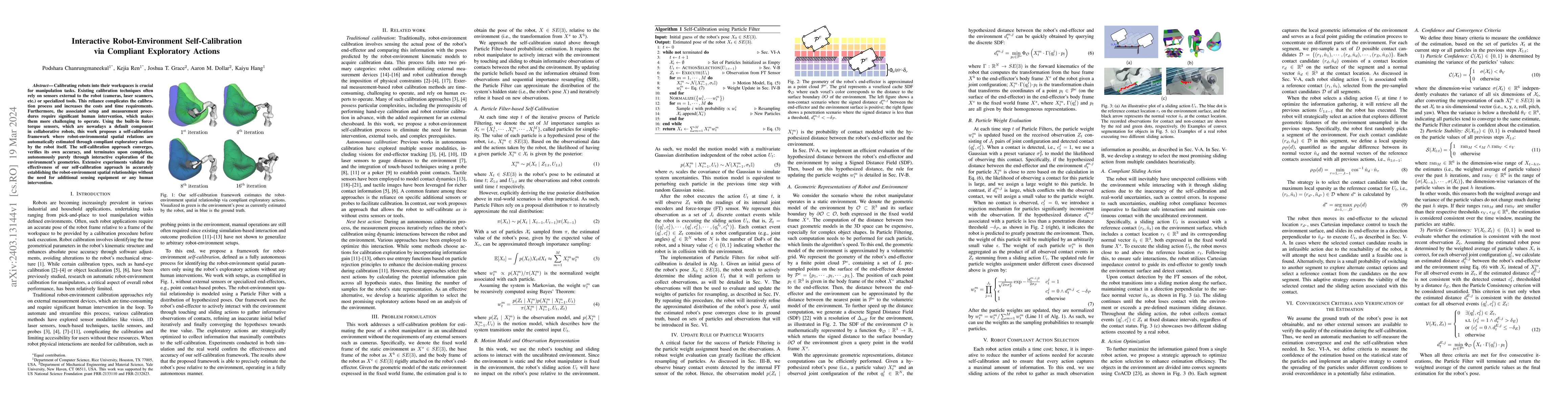 Thumbnail for Interactive Robot-Environment Self-Calibration via Compliant Exploratory
  Actions