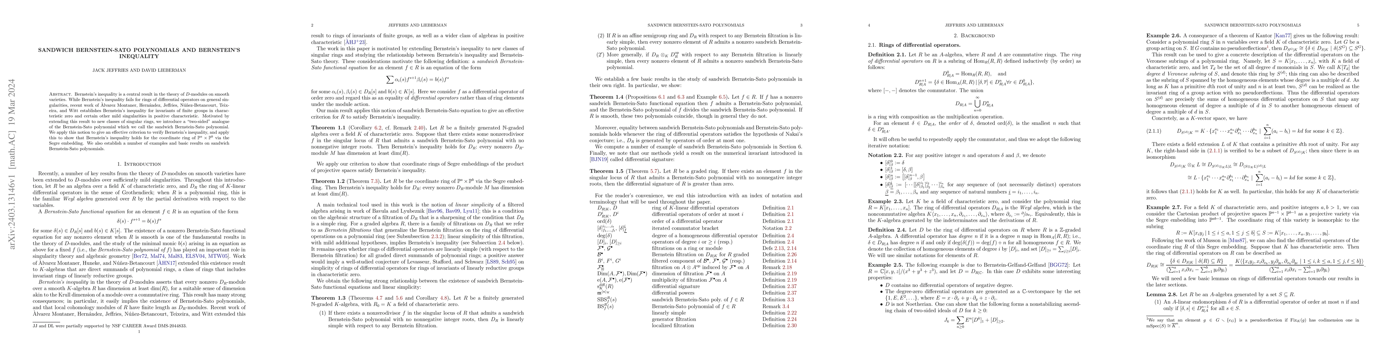 Thumbnail for Sandwich Bernstein-Sato Polynomials and Bernstein's Inequality
