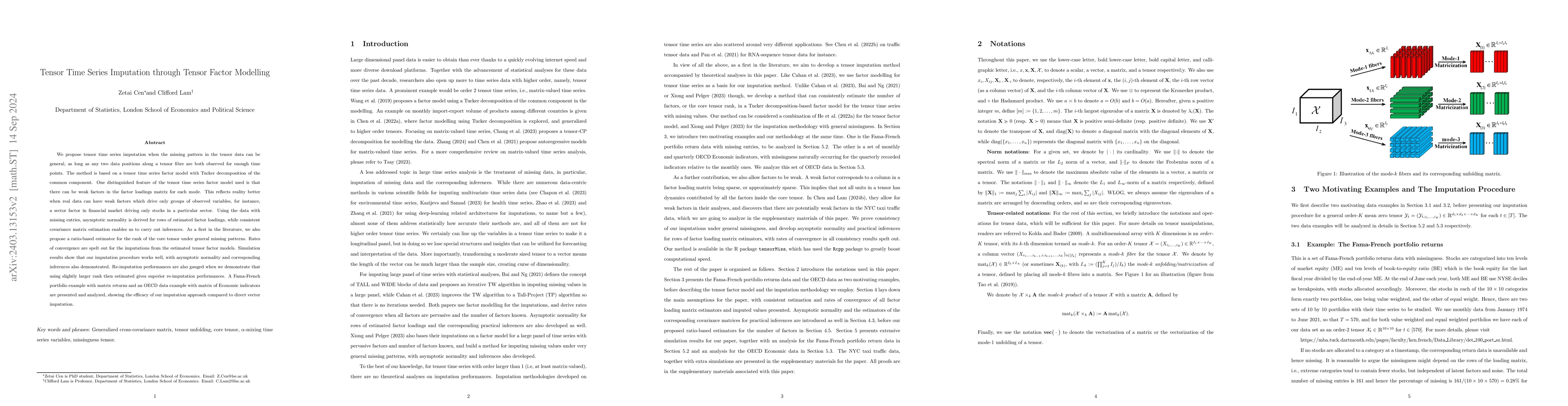 Thumbnail for Tensor Time Series Imputation through Tensor Factor Modelling
