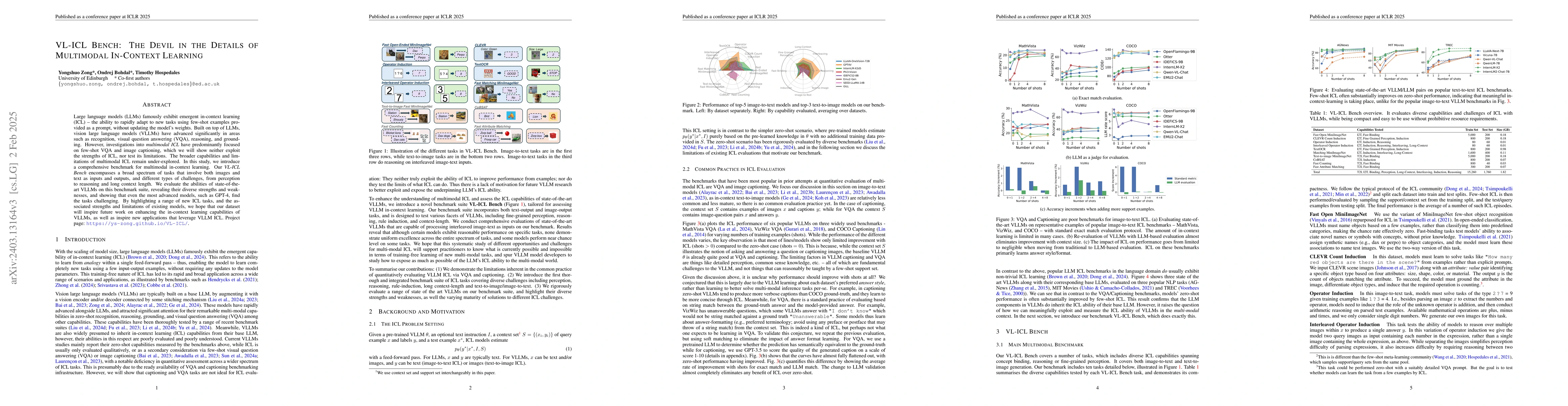 Thumbnail for VL-ICL Bench: The Devil in the Details of Benchmarking Multimodal
  In-Context Learning