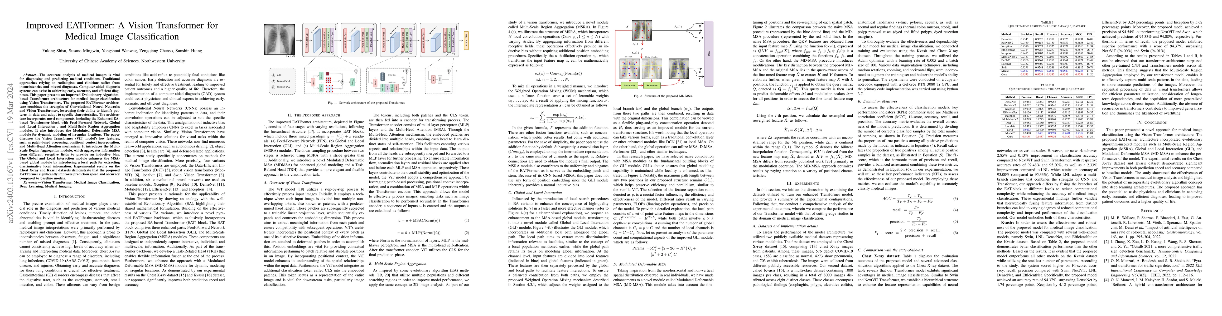 Thumbnail for Improved EATFormer: A Vision Transformer for Medical Image
  Classification