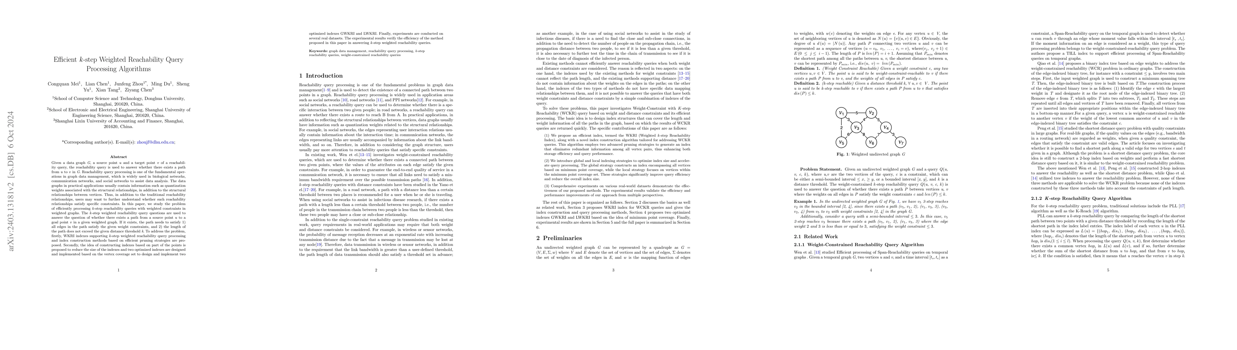 Thumbnail for Efficient k-step Weighted Reachability Query Processing Algorithms