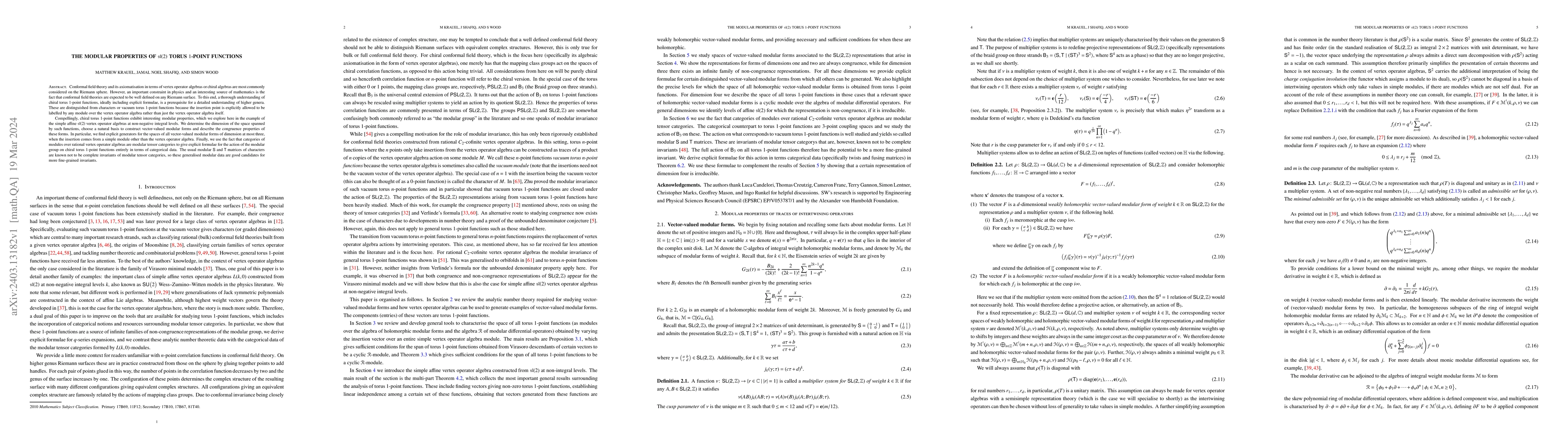 Thumbnail for The modular properties of $\mathfrak{sl}(2)$ torus $1$-point functions