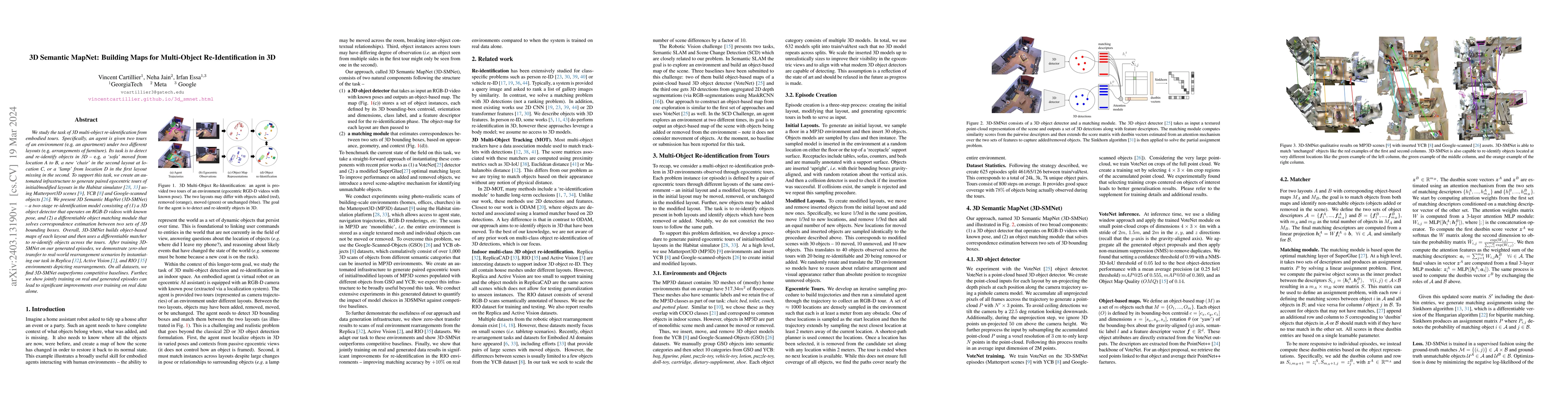 Thumbnail for 3D Semantic MapNet: Building Maps for Multi-Object Re-Identification in
  3D