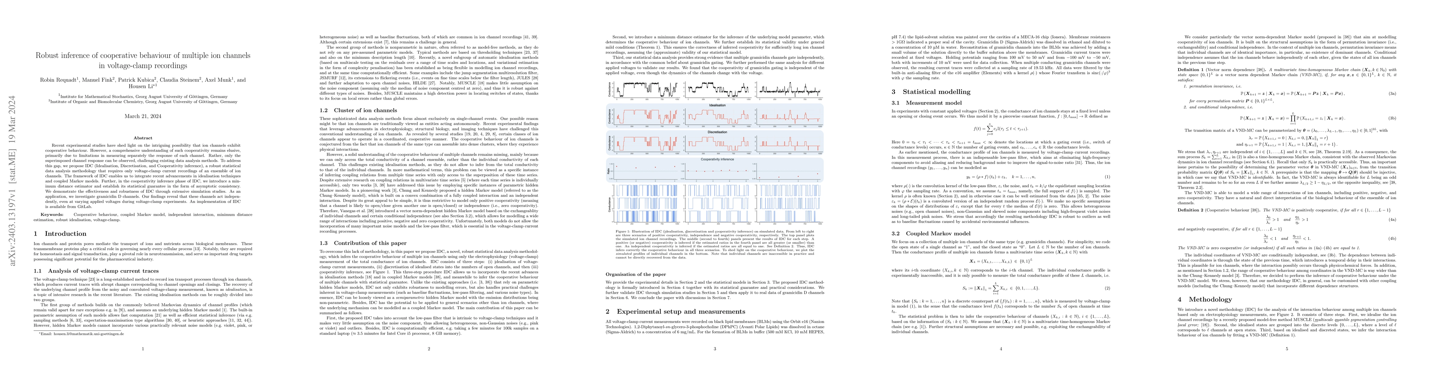 Thumbnail for Robust inference of cooperative behaviour of multiple ion channels in
  voltage-clamp recordings