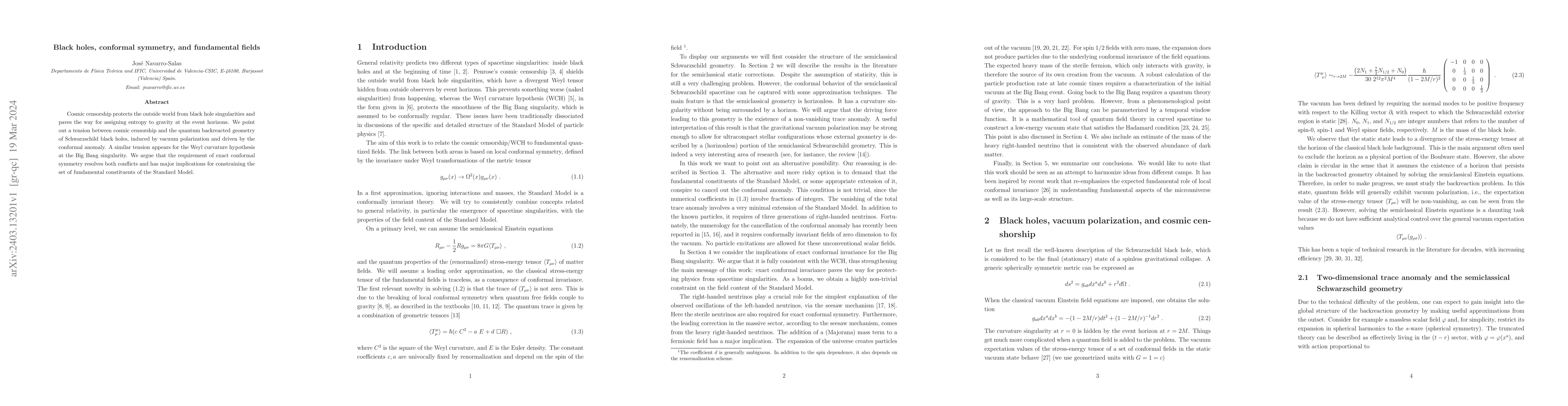 Thumbnail for Black holes, conformal symmetry, and fundamental fields