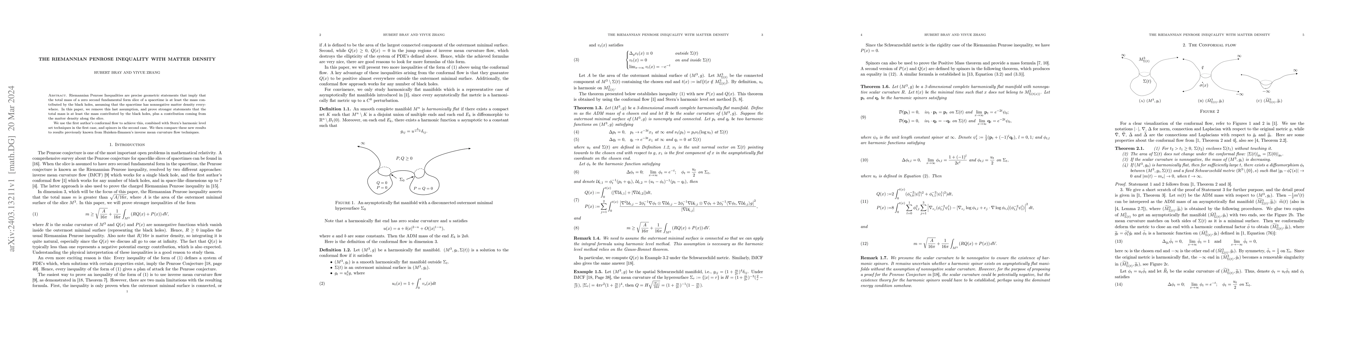 Thumbnail for The Riemannian Penrose Inequality with Matter Density