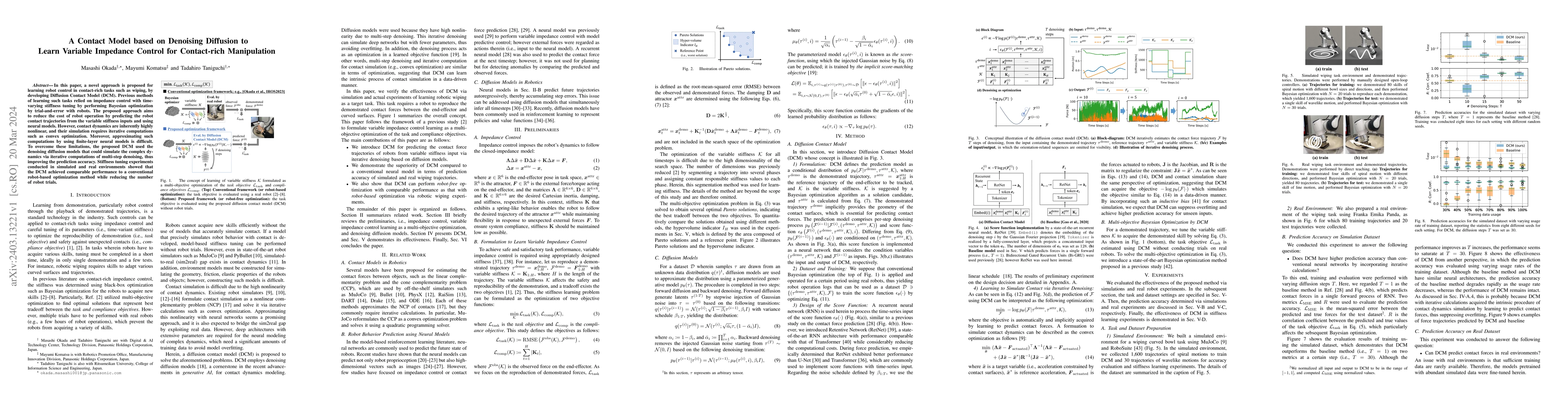 Thumbnail for A Contact Model based on Denoising Diffusion to Learn Variable Impedance
  Control for Contact-rich Manipulation