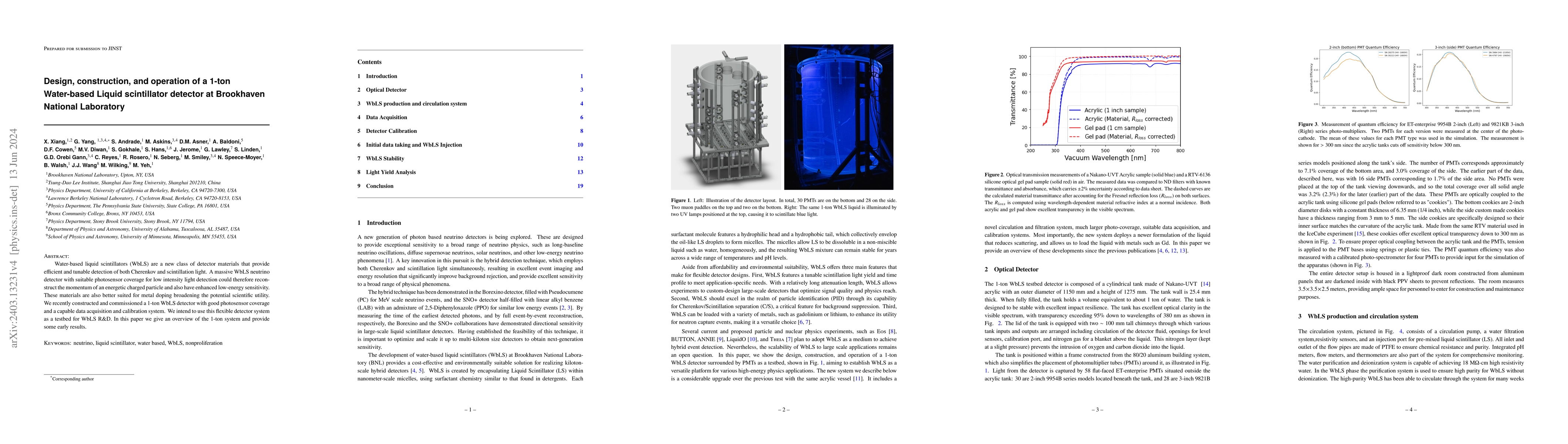 Thumbnail for Design, construction, and operation of a 1-ton Water-based Liquid
  scintillator detector at Brookhaven National Laboratory