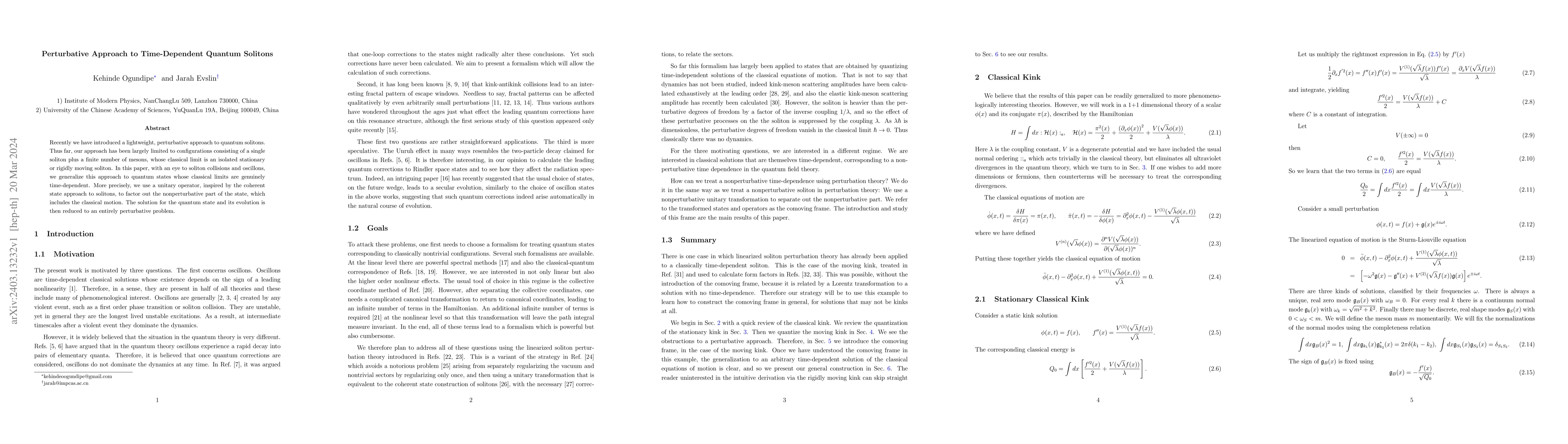 Thumbnail for Perturbative Approach to Time-Dependent Quantum Solitons