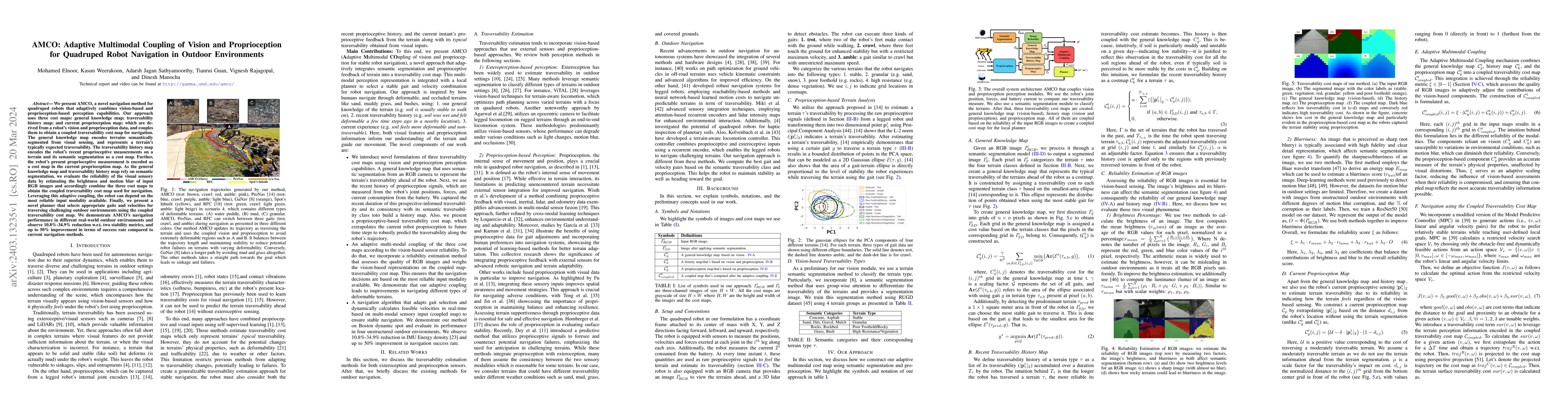 Thumbnail for AMCO: Adaptive Multimodal Coupling of Vision and Proprioception for
  Quadruped Robot Navigation in Outdoor Environments