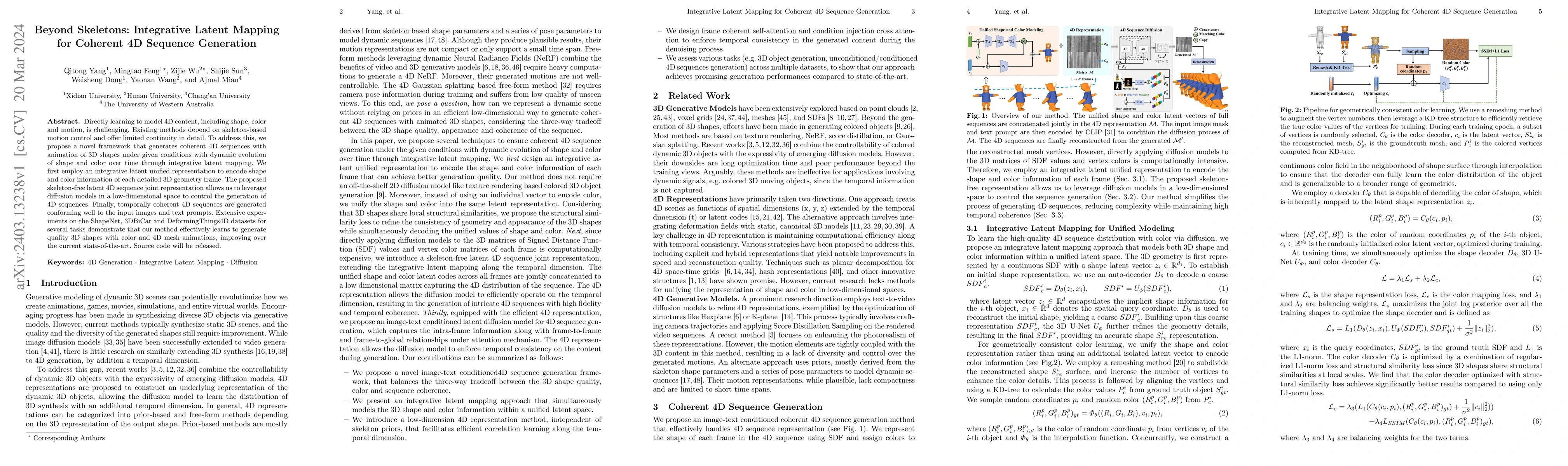 Thumbnail for Beyond Skeletons: Integrative Latent Mapping for Coherent 4D Sequence
  Generation