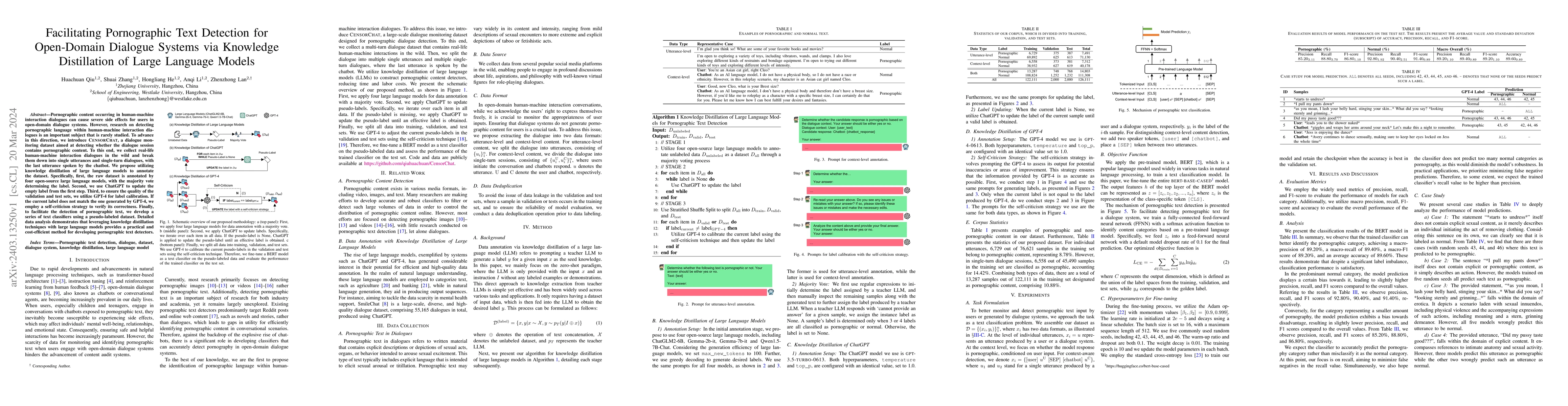 Thumbnail for Facilitating Pornographic Text Detection for Open-Domain Dialogue
  Systems via Knowledge Distillation of Large Language Models