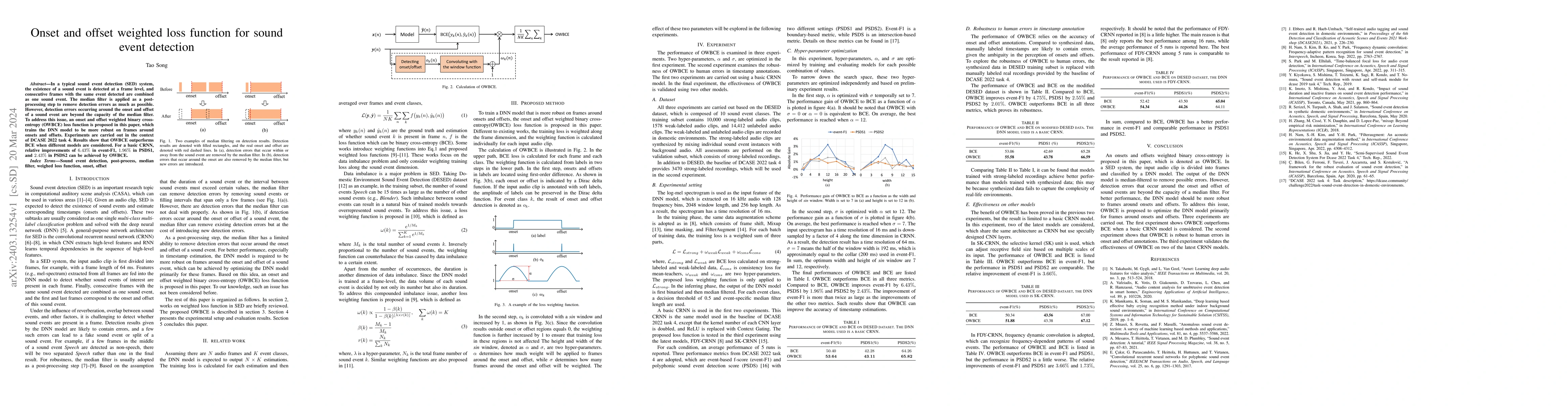 Thumbnail for Onset and offset weighted loss function for sound event detection