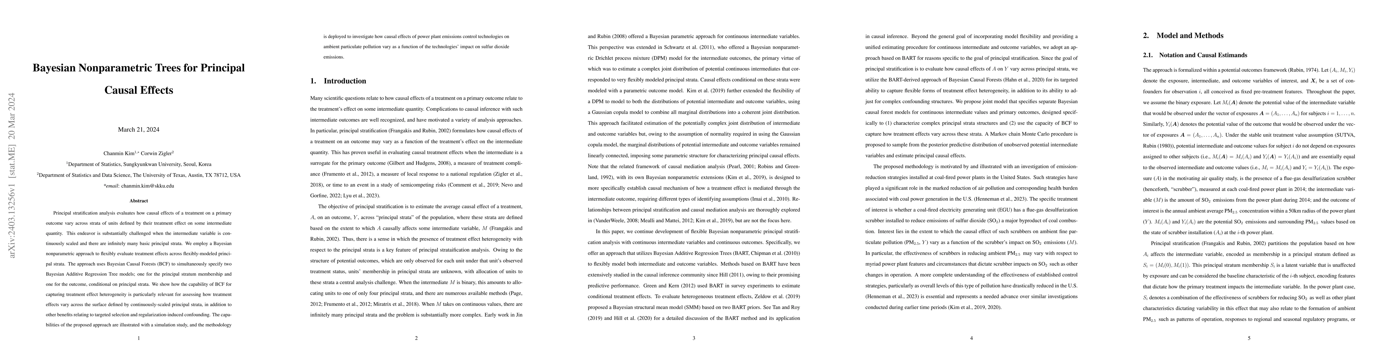 Thumbnail for Bayesian Nonparametric Trees for Principal Causal Effects