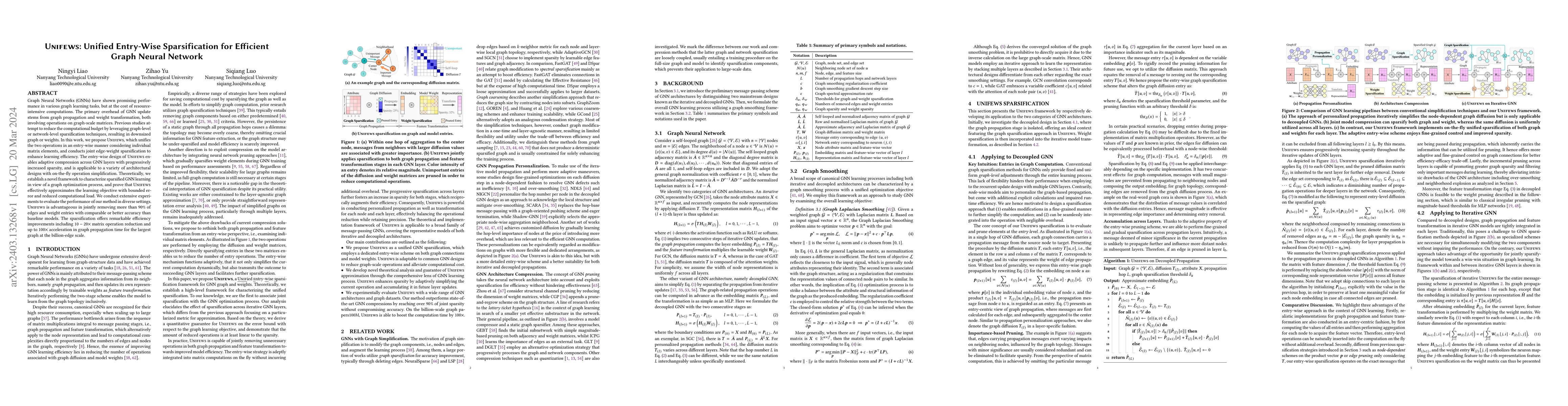 Thumbnail for Unifews: Unified Entry-Wise Sparsification for Efficient Graph Neural
  Network