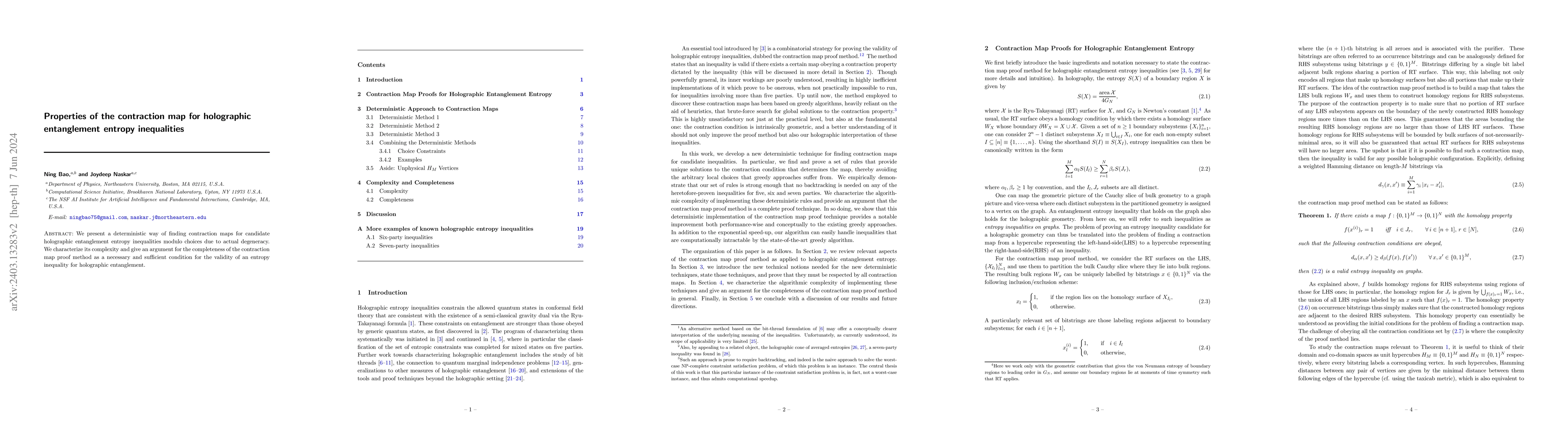 Thumbnail for Properties of the contraction map for holographic entanglement entropy
  inequalities